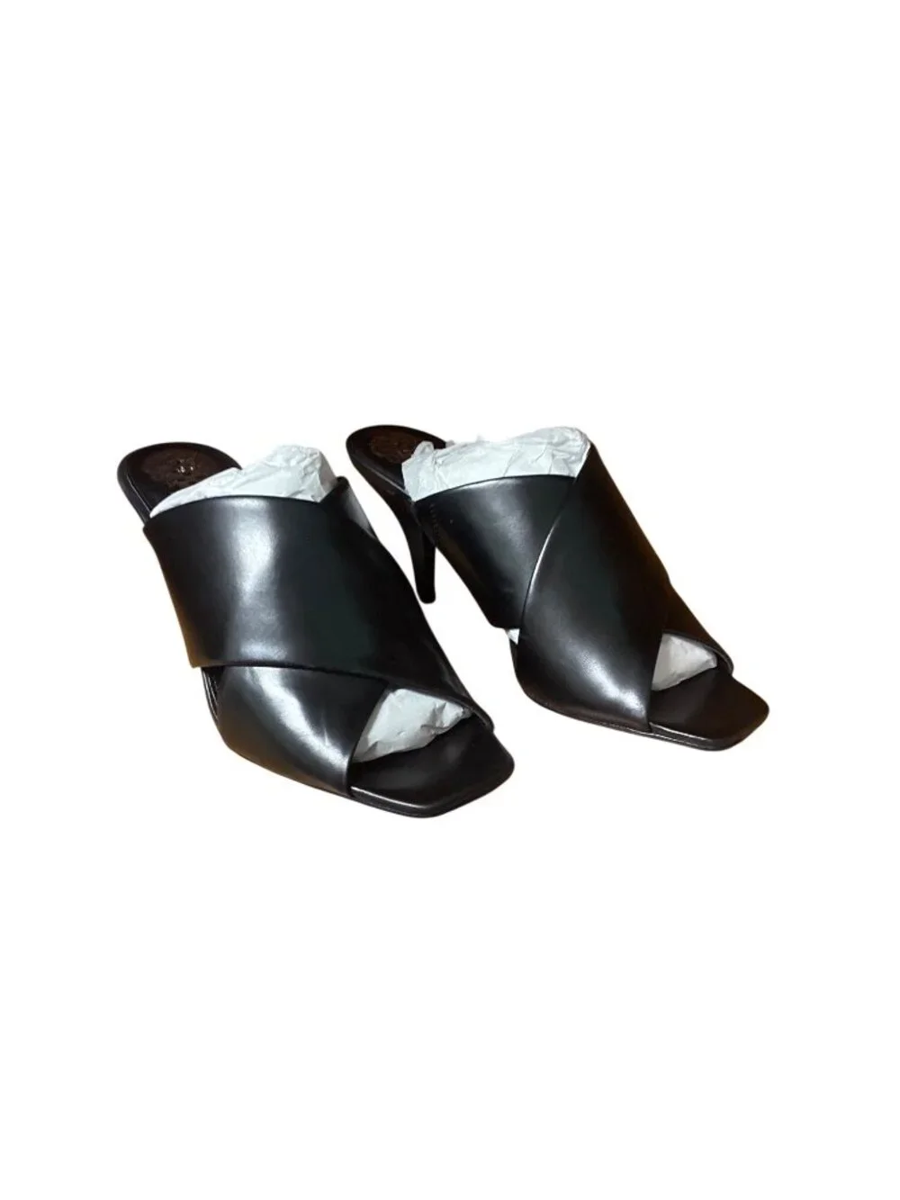 Vince Camuto REHNYA Black  Criss-Cross Leather Sandals‎ Heel 9 w/Box
